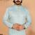 Men’s heavy jacquard silk sky blue kurta with cotton pyjama