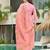 Pink  Cotton Blend Embroidery Straight Kurta with Pant And Dupatta Set