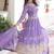 purple silk embroidered anarkali suit