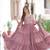 mauve faux blooming sequins multithread beads embroidered gown