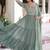 sea green faux blooming sequins multithread beads embroidered gown
