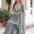 Grey Sequins Embroidered Organza Festive Wear Sharara Suit
