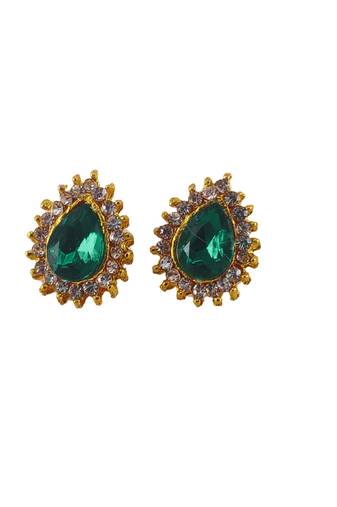 Multi stone stud brass tops/stone-studded earrings / women – party wear/ festive jewelry/sku-ear757