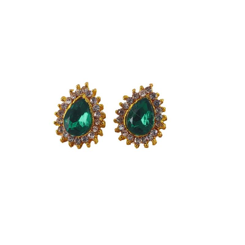 Multi stone stud brass tops/stone-studded earrings / women – party wear/ festive jewelry/sku-ear757