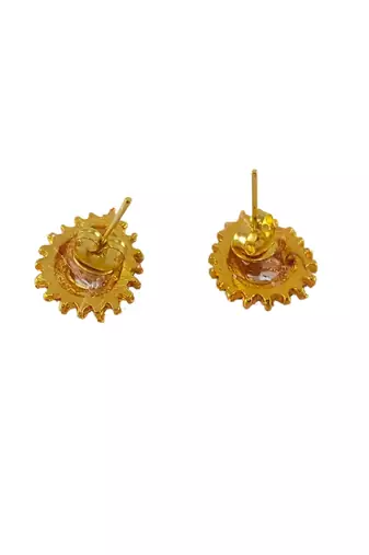 Multi stone stud brass tops/stone-studded earrings / women     party wear/ festive jewelry/sku-ear757