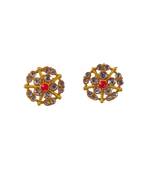 Multi stone stud brass tops/stone-studded earrings / women – party wear/ festive jewelry/sku-ear756