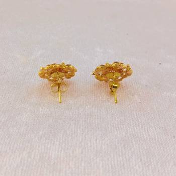 Multi stone stud brass tops/stone-studded earrings / women     party wear/ festive jewelry/sku-ear756 4