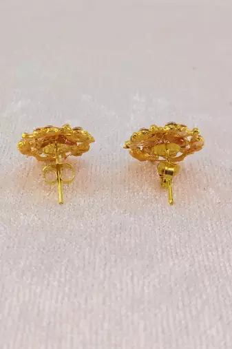 Multi stone stud brass tops/stone-studded earrings / women     party wear/ festive jewelry/sku-ear756