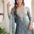 Grey Sequins Embroidered Organza Festive Wear Sharara Suit