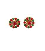 Multi stone stud brass tops/stone-studded earrings / women – party wear/ festive jewelry/sku-ear755