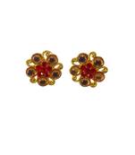Multi stone stud brass tops/stone-studded earrings / women – party wear/ festive jewelry/sku-ear758