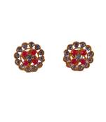 Multi stone stud brass tops/stone-studded earrings / women – party wear/ festive jewelry/sku-ear754