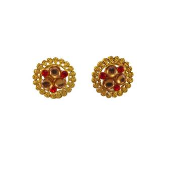 Multi stone stud brass tops/stone-studded earrings / women     party wear/ festive jewelry/sku-ear752 1