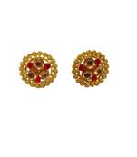 Multi stone stud brass tops/stone-studded earrings / women – party wear/ festive jewelry/sku-ear752