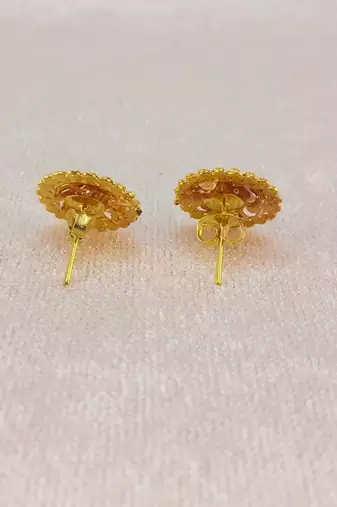 Multi stone stud brass tops/stone-studded earrings / women     party wear/ festive jewelry/sku-ear752