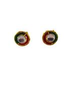 Multi stone stud brass tops/stone-studded earrings / women – party wear/ festive jewelry/sku-ear750