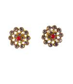 Multi stone stud brass tops/stone-studded earrings / women – party wear/ festive jewelry/sku-ear749