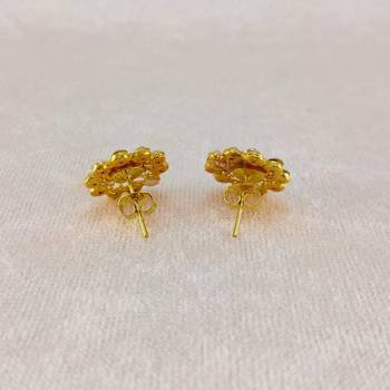 Multi stone stud brass tops/stone-studded earrings / women     party wear/ festive jewelry/sku-ear749 4