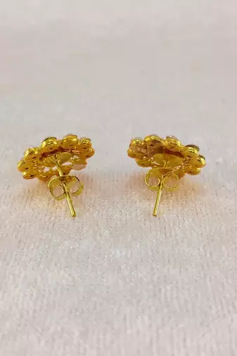 Multi stone stud brass tops/stone-studded earrings / women     party wear/ festive jewelry/sku-ear749