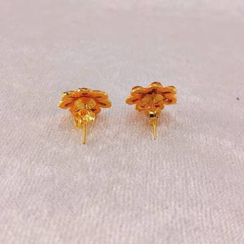 Multi stone stud brass tops/stone-studded earrings / women     party wear/ festive jewelry/sku-ear748 4