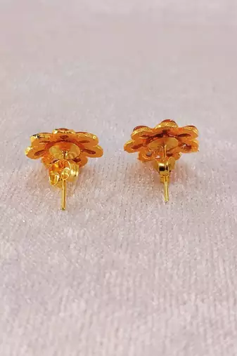 Multi stone stud brass tops/stone-studded earrings / women     party wear/ festive jewelry/sku-ear748