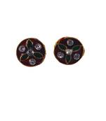 Multi stone stud brass tops/stone-studded earrings / women – party wear/ festive jewelry/sku-ear744