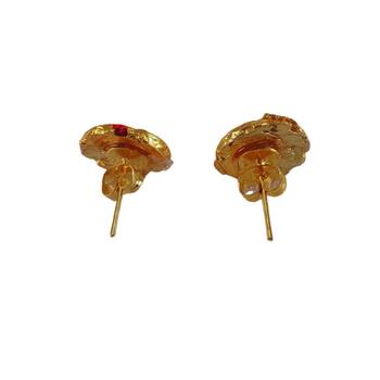 Multi stone stud brass tops/stone-studded earrings / women     party wear/ festive jewelry/sku-ear744 4