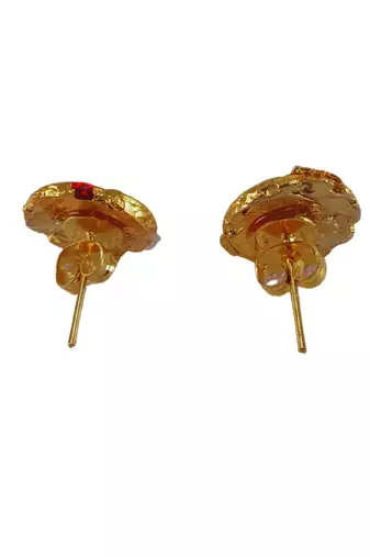 Multi stone stud brass tops/stone-studded earrings / women     party wear/ festive jewelry/sku-ear744