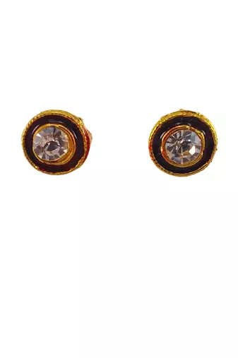 Multi stone stud brass tops/stone-studded earrings / women – party wear/ festive jewelry/sku-ear746