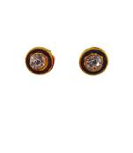 Multi stone stud brass tops/stone-studded earrings / women – party wear/ festive jewelry/sku-ear746