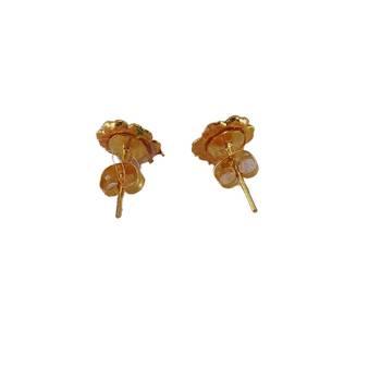 Multi stone stud brass tops/stone-studded earrings / women     party wear/ festive jewelry/sku-ear745 4