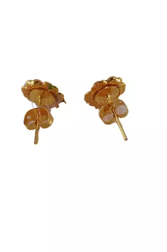 Multi stone stud brass tops/stone-studded earrings / women     party wear/ festive jewelry/sku-ear745
