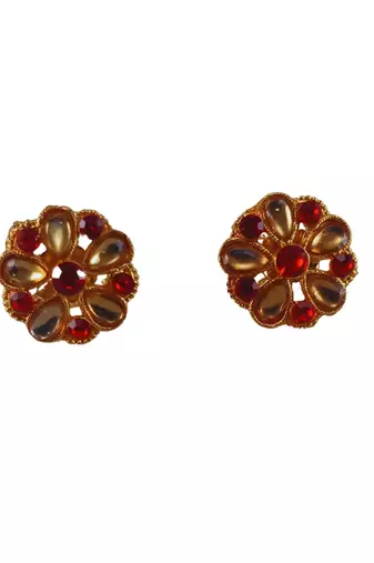 Multi stone stud brass tops/stone-studded earrings / women – party wear/ festive jewelry/sku-ear742