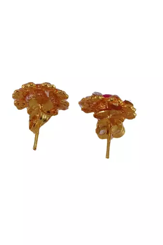 Multi stone stud brass tops/stone-studded earrings / women     party wear/ festive jewelry/sku-ear743