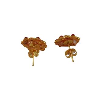 Multi stone stud brass tops/stone-studded earrings / women     party wear/ festive jewelry/sku-ear742 4