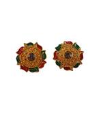 Multi stone stud brass tops/stone-studded earrings / women – party wear/ festive jewelry/sku-ear740