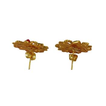 Multi kundan stud brass tops/stone-studded earrings / women     party wear/ festive jewelry/sku-ear739 4
