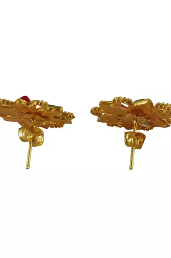 Multi kundan stud brass tops/stone-studded earrings / women     party wear/ festive jewelry/sku-ear739