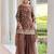 Coffee Sequins Embroidered Organza Salwar Kameez
