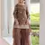 Coffee Sequins Embroidered Organza Salwar Kameez