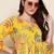 Yellow women's cotton jaipuri printed western dress