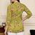 Parrot green women's cotton jaipuri printed short top