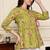 Parrot green women's cotton jaipuri printed short top
