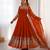 Heavy faux georgette embroidery work rust readymade gown