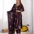Premium heavy chinon silk embroidery and sequence work wine readymade salwar suit