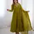 Faux georgette embroidery work mahendi green readymade salwar suit