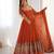 Heavy faux georgette embroidery work rust readymade gown