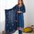 Premium heavy chinon silk embroidery and sequence work teal blue readymade salwar suit