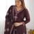 Premium heavy chinon silk embroidery and sequence work wine readymade salwar suit