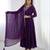 Faux georgette embroidery work purple readymade salwar suit